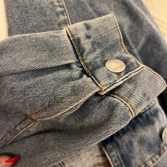 Vintage Denim Shacket with Aztec Southwestern Pattern - Picture 7 of 12